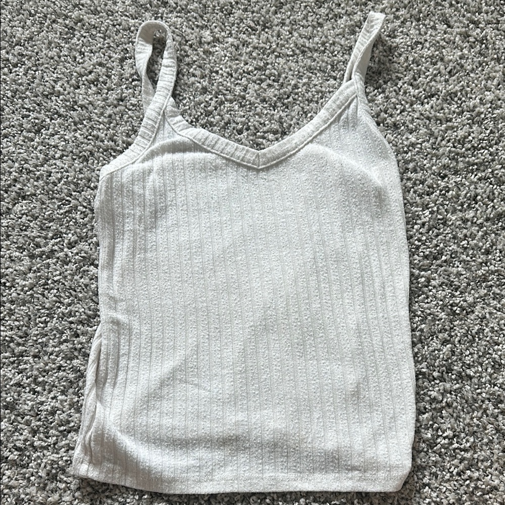 White Ribbed Women's Top